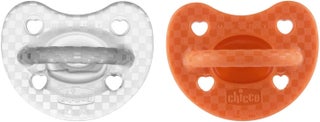 Chicco PhysioForma Luxe Soft Silicone Soother 16-36m (2 pcs), Orange/Transparent